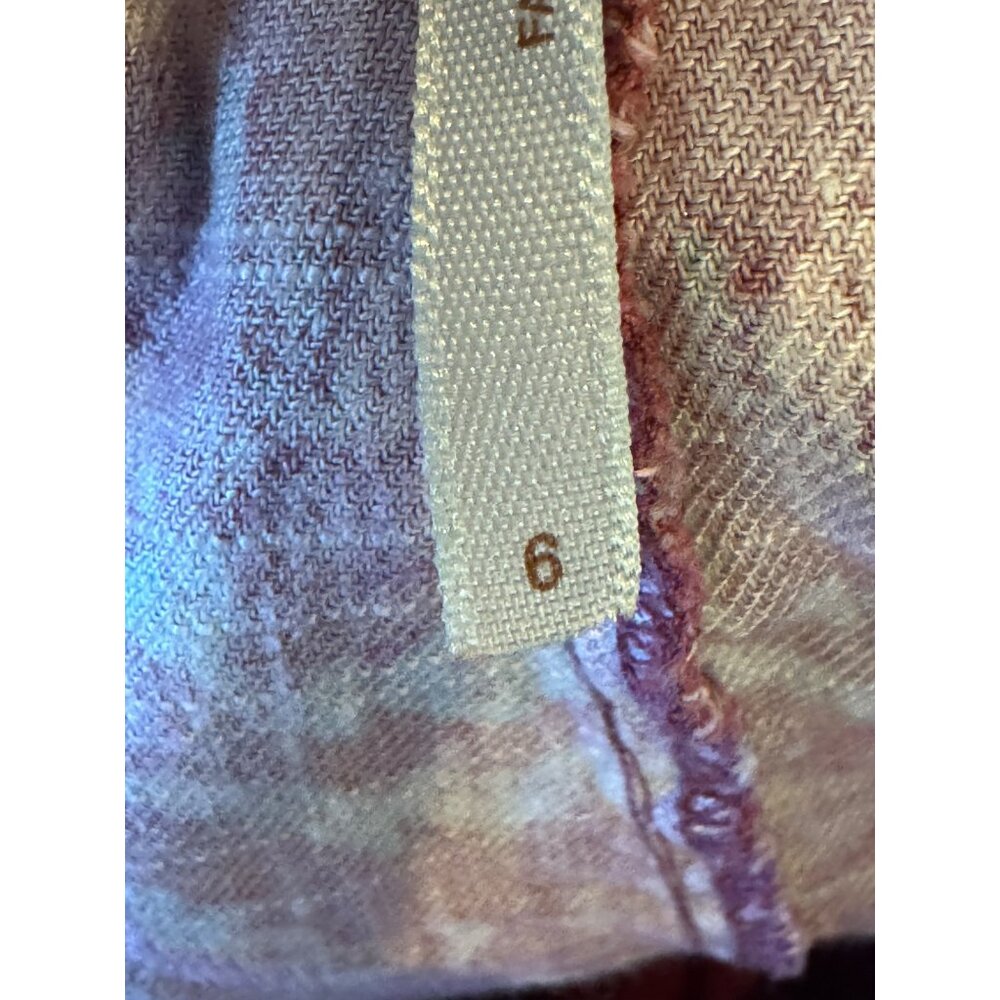 Free People Shorts Women‎ 6 Wild Plum Tribal Linen Blend Boho Retro - Picture 7 of 8